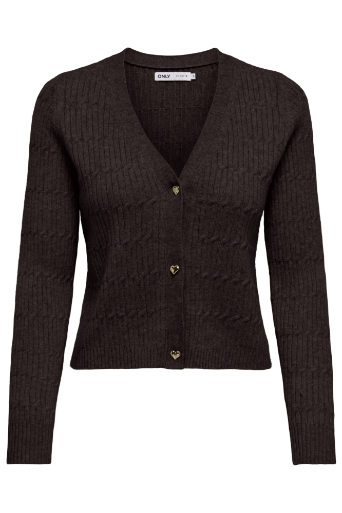ONLKATIA LIFE LS VNECK CARDI KNT NO 15310902 BLACK COFFEE